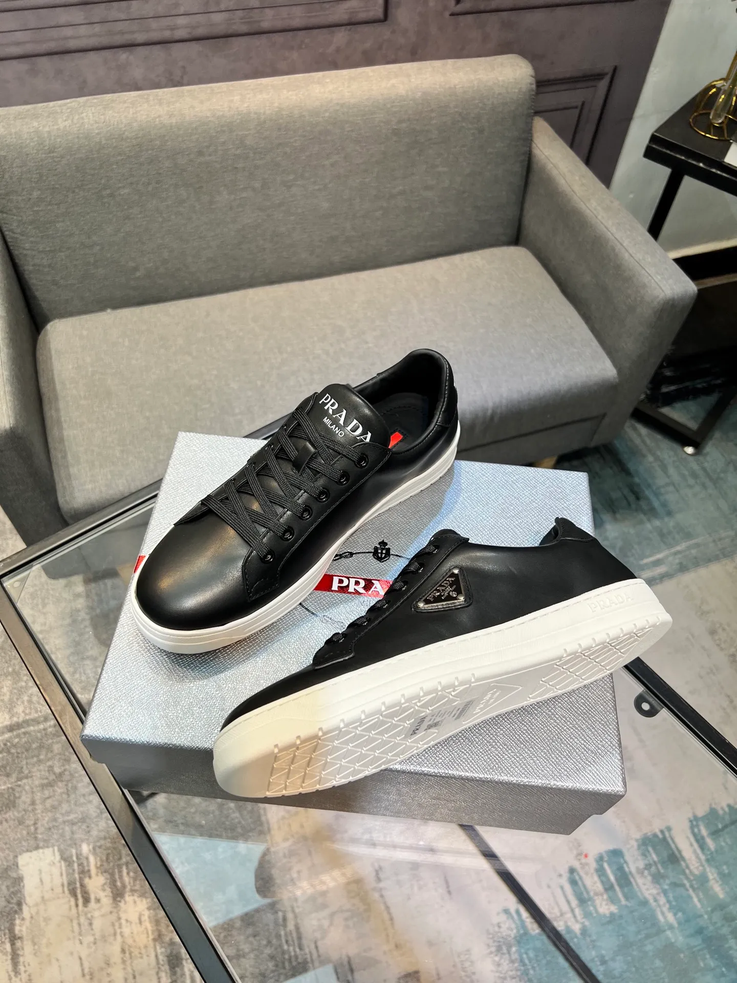 Men's shoes 💰540 [PRADA] Men's shoes are popular in the counter, official website synchronization, 1 high-quality shipment ✔️ Original frosted cowhide + cowhide lining, 1🆚1 replica, original sole, 38-45 (45 customized, non-refundable)